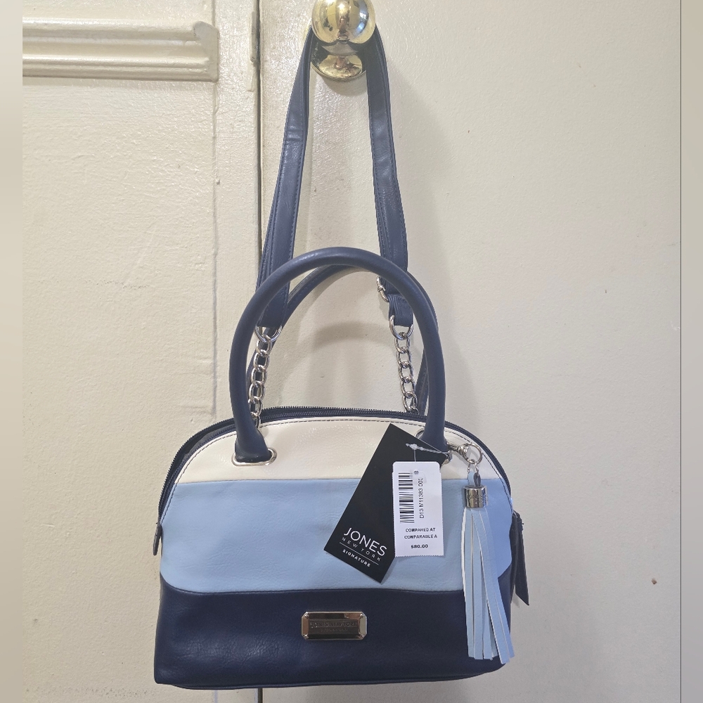 Jones New York Blue and Cream Satchel BNWT!